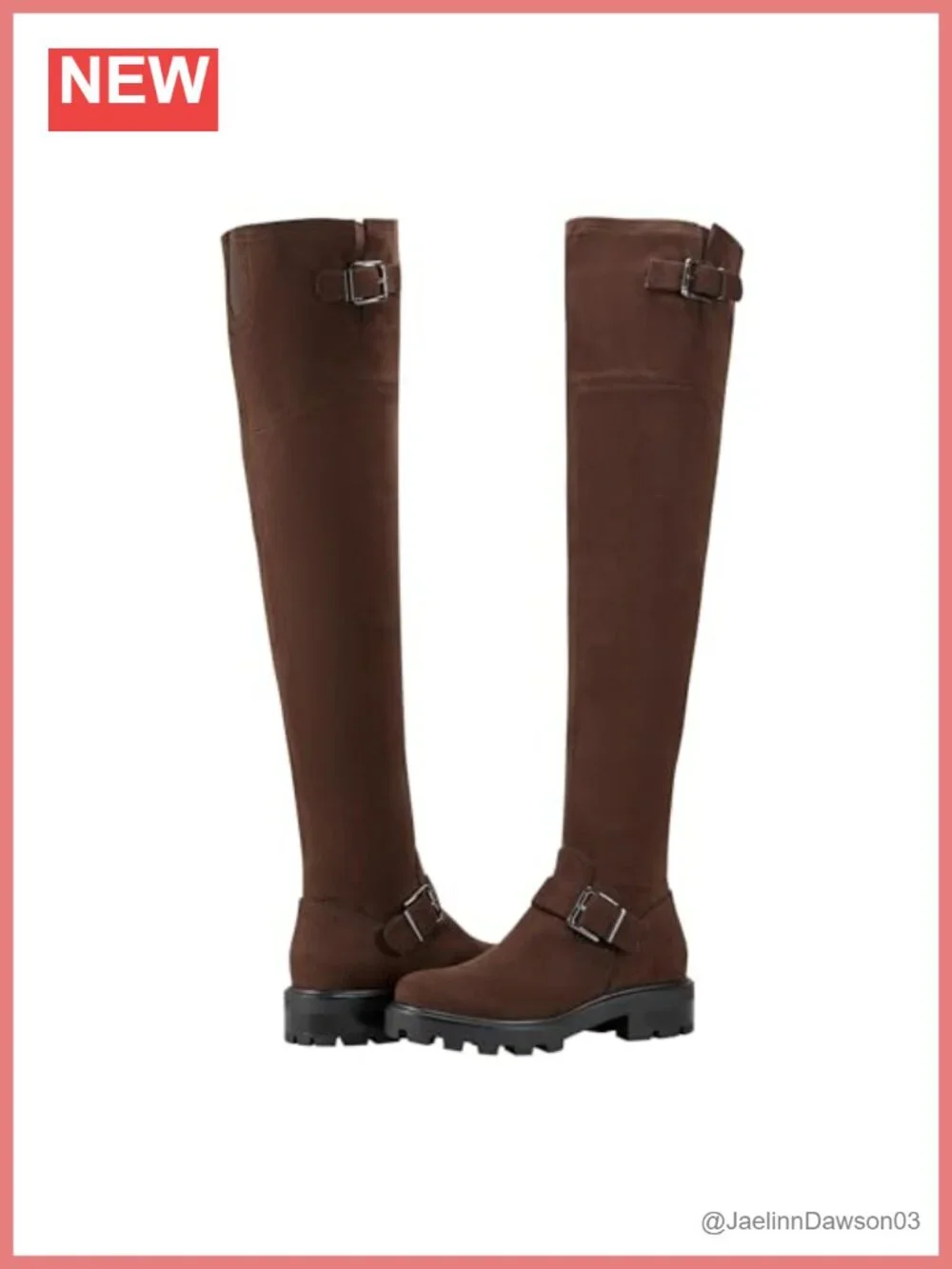 Faux Suede Over-The-Knee Boots with Lug Sole and Almond Toe